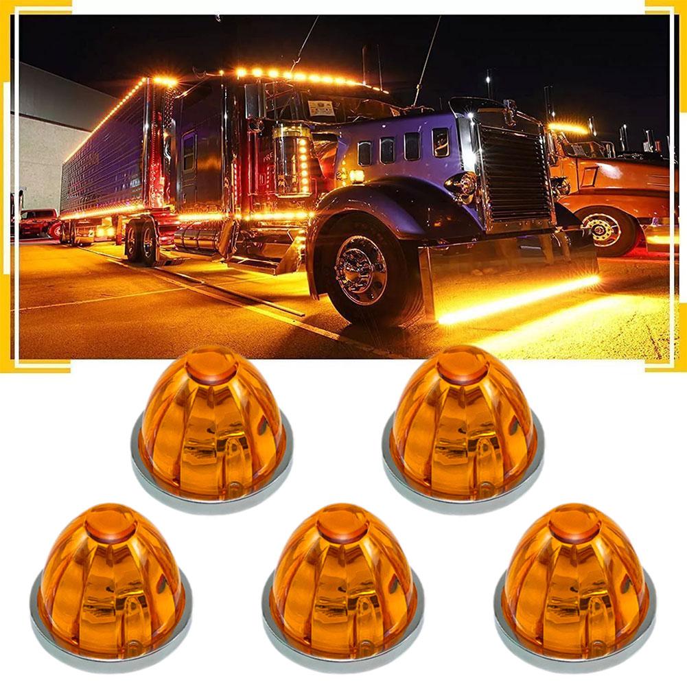 5pcs Watermelon Side Marking Lamp Waterproof Multi DIY Easy Heavy Vehicle Duty Color Install Lens E0R3