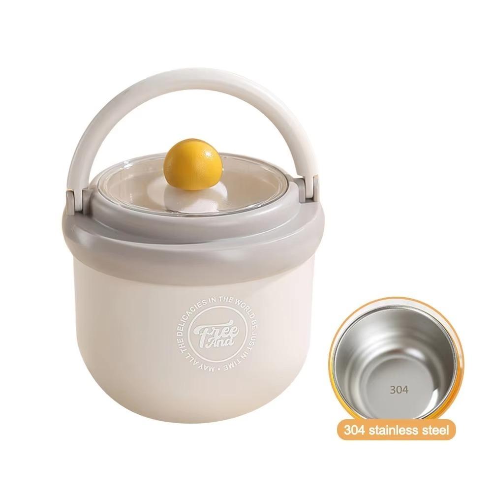 500/600ml Soup Cup Stainless Steel Sealed Bowl Milk Containers  For Breakfast Oat Milk Fruit Salad