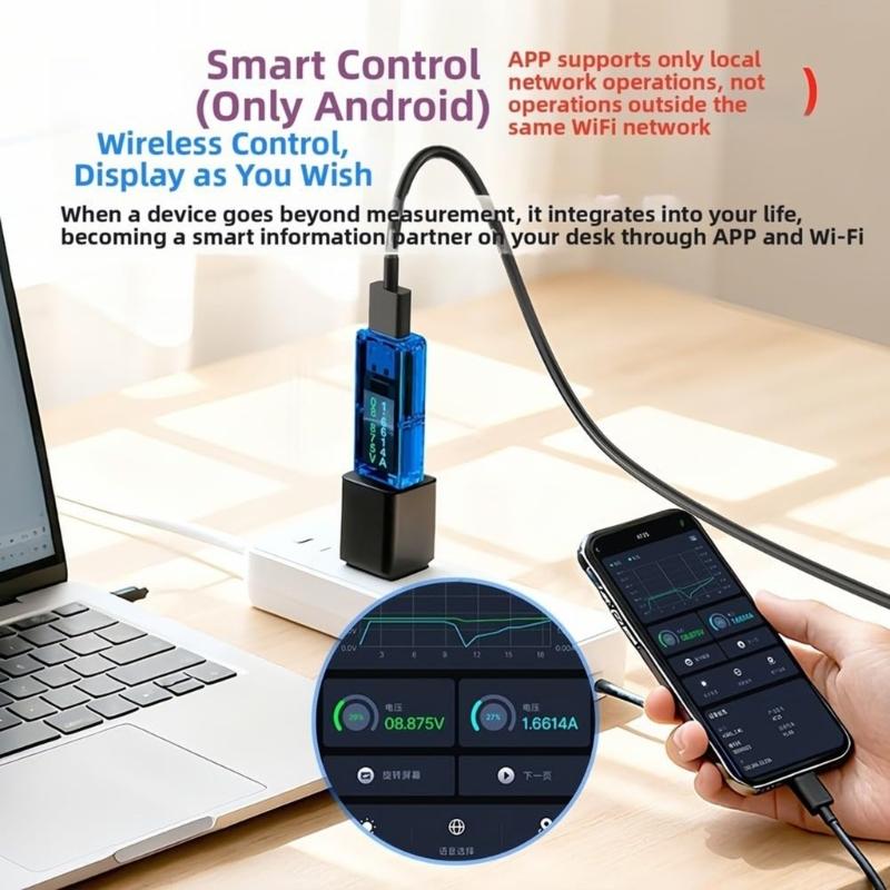 Universal USB Charging Tester USB Current Voltages Tester Compatible for Ensuring Optimal Charging Performances