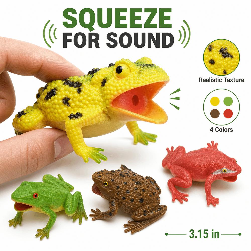 Realistic Texture Simulation Frog Toy Lifelike Appearance Toad Figurine Animal Collections