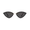 Oval Cat Eye Diamond Sunglasses for Women Fashion Model Street Shoot Eyewear Trendy Accessory