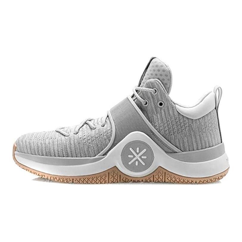 Li Ning WOW 6 Clean Letters Low top Basketball Shoes Men's Gray White ABAM089-75