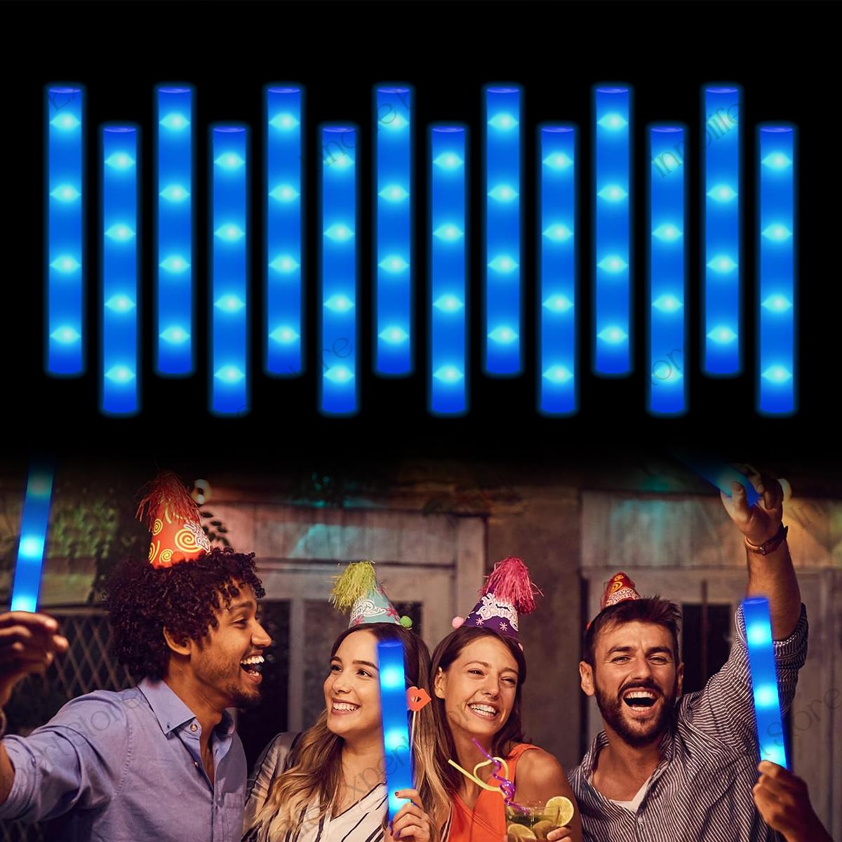 200-30 STUKS LED Schuim Glow Sticks Glow Feestbenodigdheden met 3 Modi Glow Stick voor Bruiloft voor Verjaardag Concert Halloween Kerstmis 30PCS&24H Shipment blauw