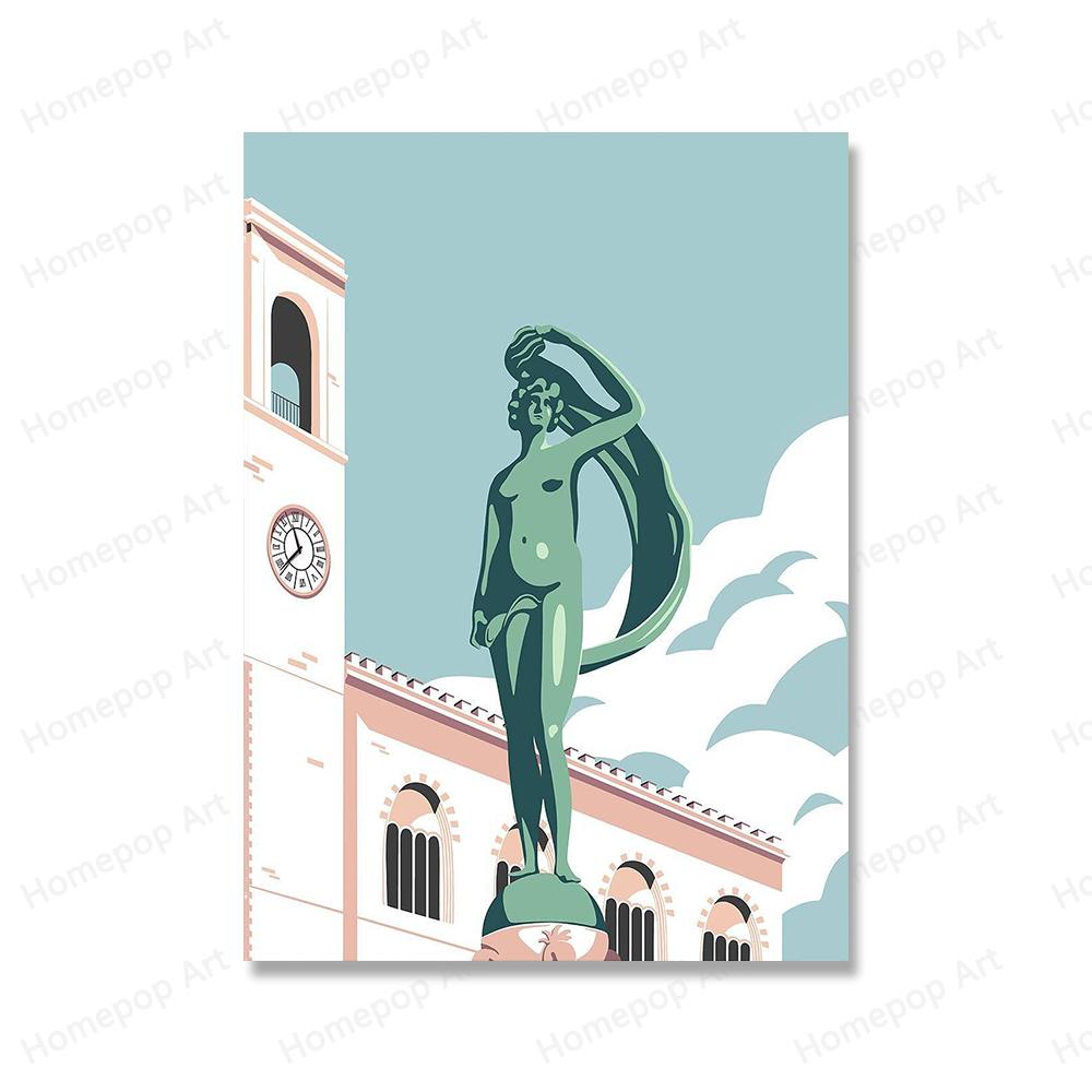 Reise Leinwand Gemälde Drucke Nordic Wand Kunst Bilder Landschaft Strand Leuchtturm Segel Poster Moderne Dekoration Geschenk