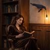 Retro Decorative Bird Light Crow Table Lamp, Gothic Raven Night Light, Halloween Black Creative USB Powered Ornament Dark Academia Lamp for