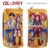 Portafoglio Lungo con Zip KPop Demon Hunters in Pelle PU Portamonete Cartone Animato per Donna Porta Carte Multipli Rosa