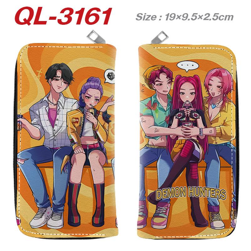 Portafoglio Lungo con Zip KPop Demon Hunters in Pelle PU Portamonete Cartone Animato per Donna Porta Carte Multipli Rosa