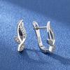 925 Sterling Silver Zircon Round Bead Threaded Stud Earrings, Women's Screw Twist-off Stud Earrings, Simple and Fashion