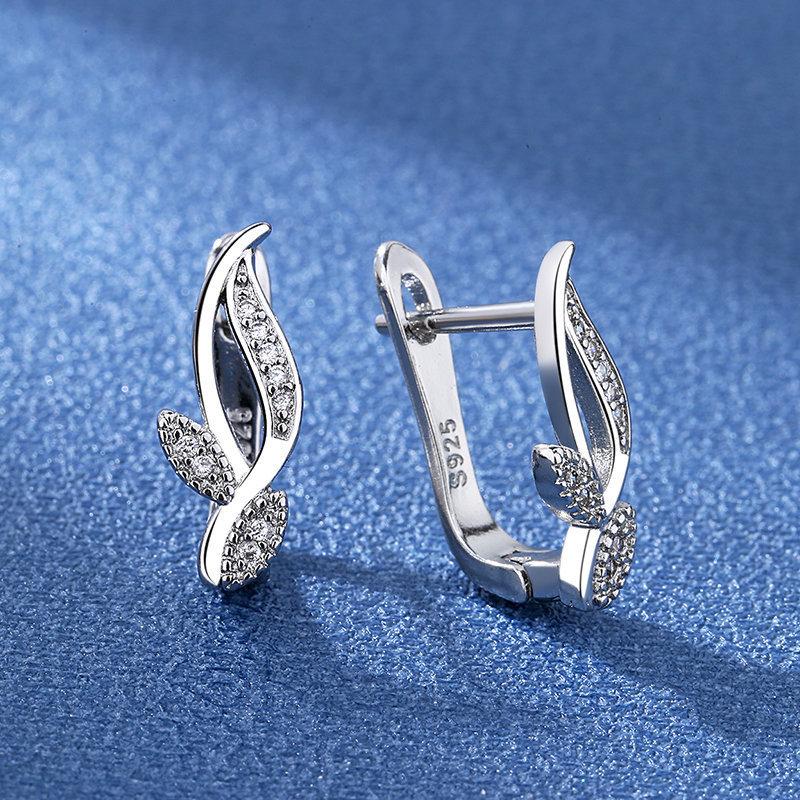 925 Sterling Silver Zircon Round Bead Threaded Stud Earrings, Women's Screw Twist-off Stud Earrings, Simple and Fashion