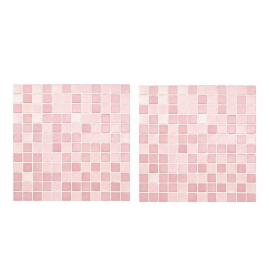 2Pcs 3D Mosaic Tile Sticker, 11.8 x 11.8 Inch Removable Wallpaper Tile, 3D Self Adhesive Wall Tiles, Bathroom Wall Tiles B