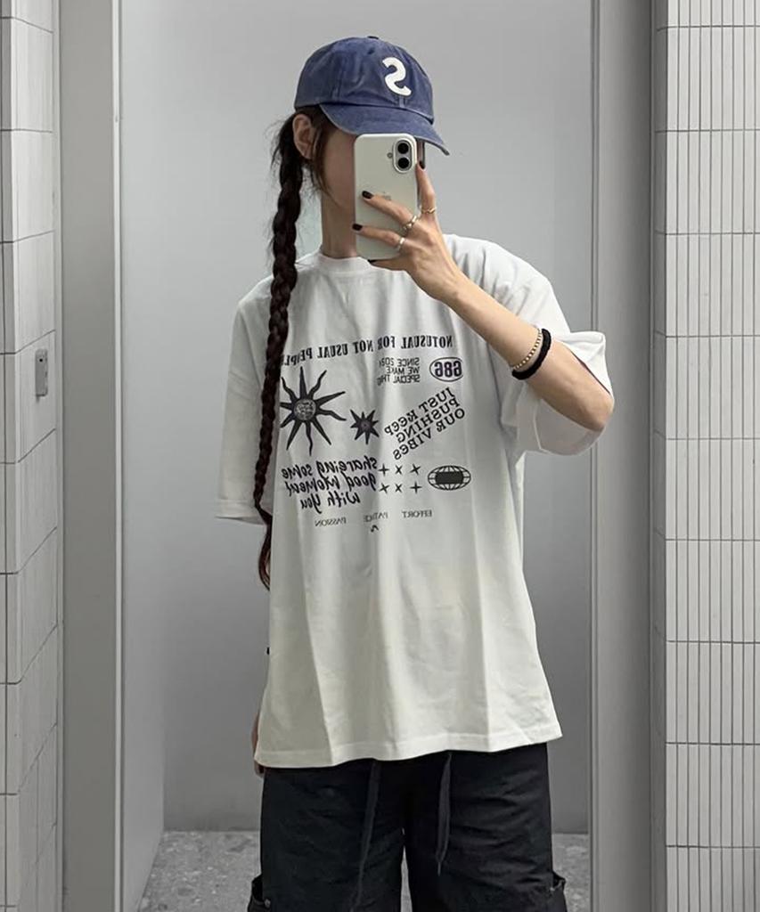 Nasyujeueol Symbol Efort Oversized Short Sleeve T-Shirt 4 Colors