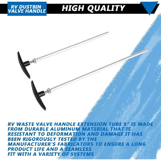 RV Waste Valve Tube Extension Kit 9"and 12" for Valterra/Camco Waste Valve | rv black tank handle RV Dump Valve Handle Replacement Set, RV Sewer Hose