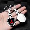 Car Accessories 3D Metal Key Rings Car Logo Emblems Keychain For Mitsubishi ASX Lancer Pajero Outlander L200 EVO Lancer EX