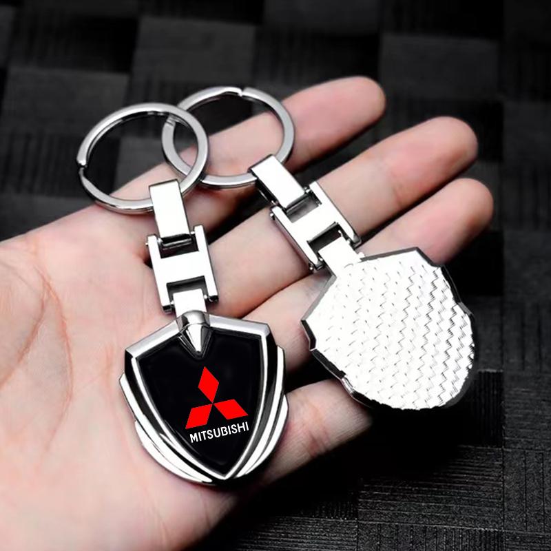 Car Accessories 3D Metal Key Rings Car Logo Emblems Keychain For Mitsubishi ASX Lancer Pajero Outlander L200 EVO Lancer EX