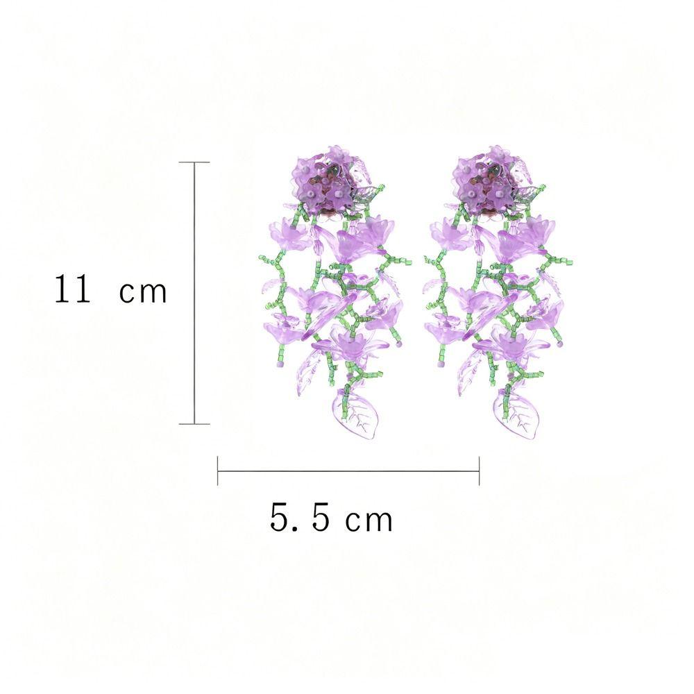 Elegant Long Boho Earrings Exaggerate Big Flowers Floral Earrings Beaded Earrings Party Jewelry