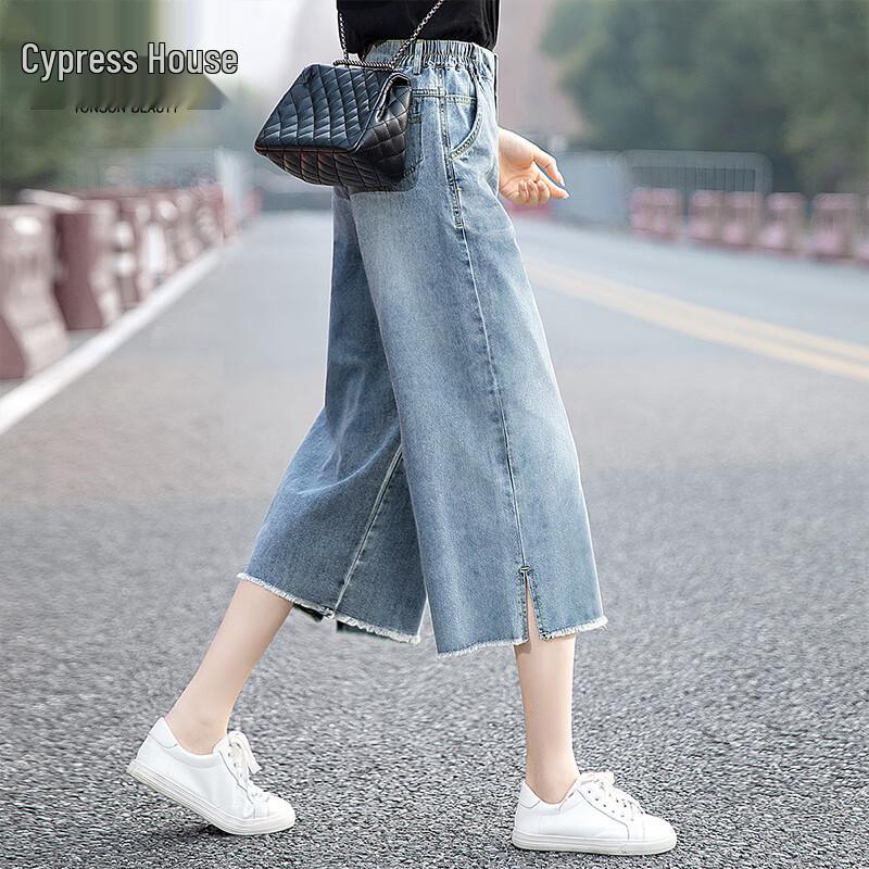 Women s High-Waist Cropped Wide-Leg Jeans XL