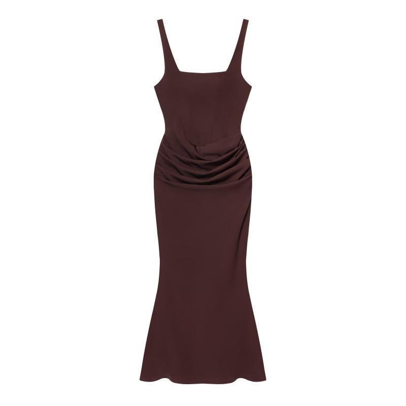 NSSF Homemade, European and American Women's Clothing New Wholesale Dress Dress, Sexy Halter Suspender Hip-wrapped Long Dress