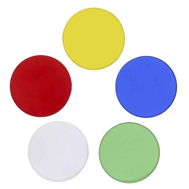 5 Pieces Microscope Filters 32 35 42 45mm Diameter Biological Microscope Accessories Green Blue Yellow White Red Optical Glass