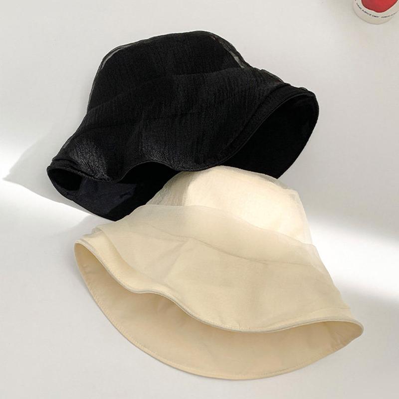 Women'S Summer Organza Fisherman Hat Stylish And Versatile Sun Hat Outdoor Hat