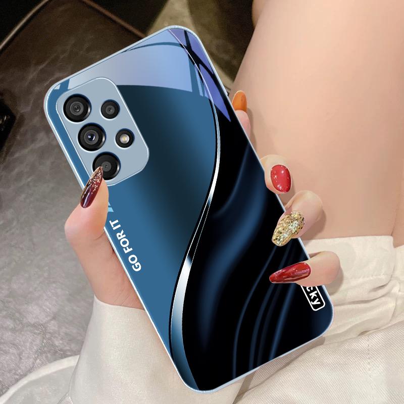 Coffee Brown Lucky For Samsung Galaxy Note 8 9 S10 Plus S20 S21 FE S23 Ultra A70 72 73 50 51 52 53 Tempered Glass Phone Case