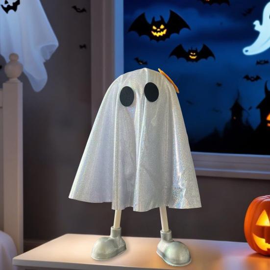 Yousheng Ghost Wearing Cloak Ornament Halloween Haunted House Parties Themed Statue Multi-Functional Holiday Decor