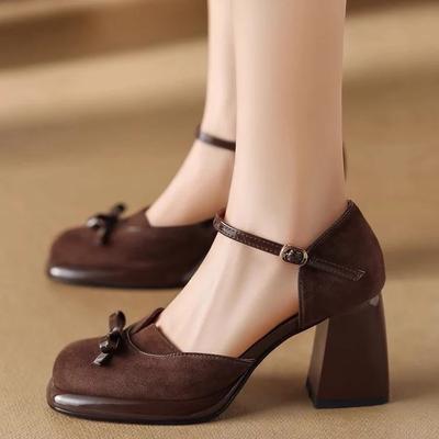 2024 Tacco Grosso Zeppa Tacchi Alti Scarpe da Donna Décolleté Punta Quadrata Ciabatte Scarpe Moda da Abito Estate Outdoor Scarpe da Donna Femme Ciabattine