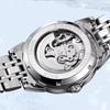 FORSINING Original Gold Skeleton Mechanical Man Watch Automatic Movement Clock Luxury Stainless Steel Men's Watches