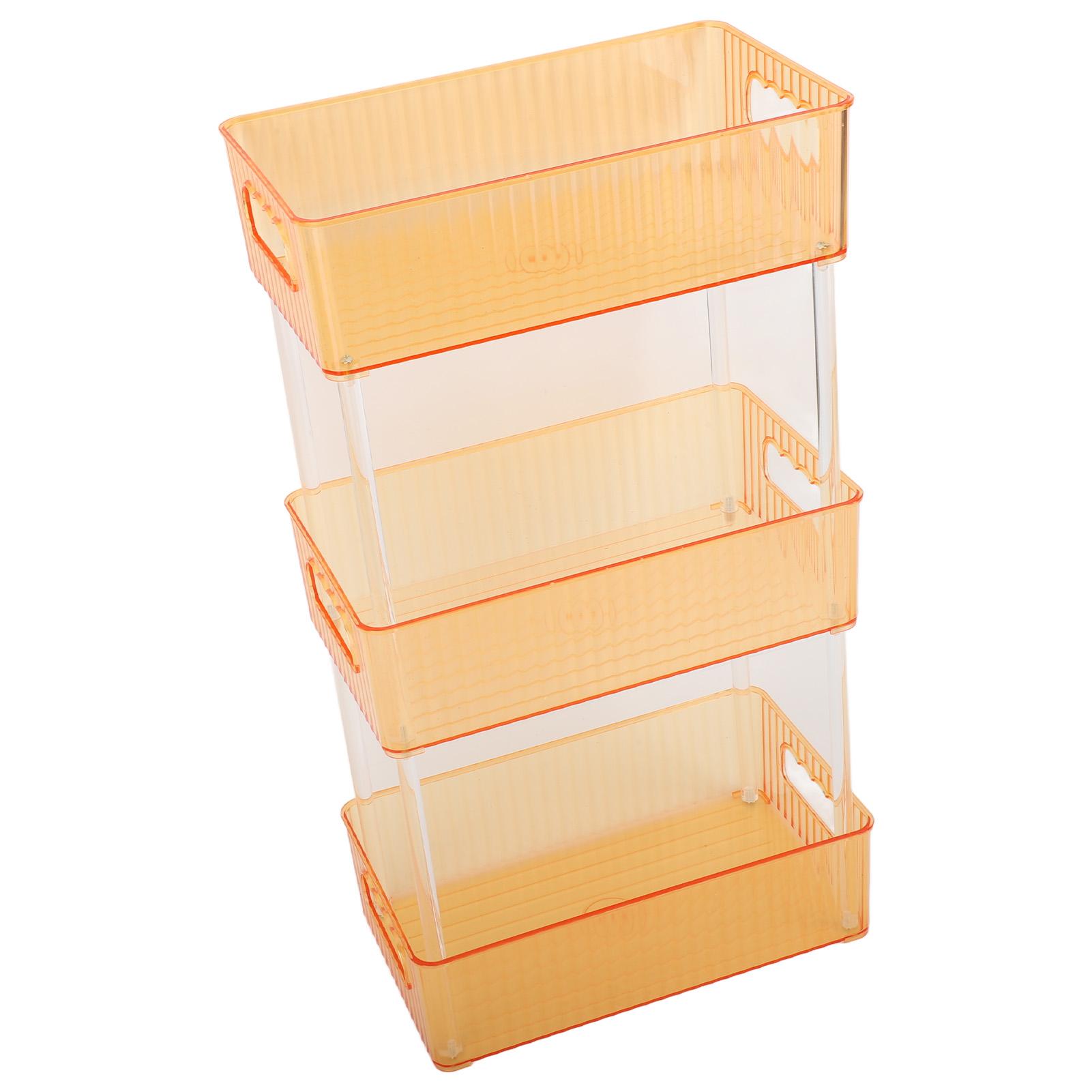 

Acrylic Bathroom Storage Rack 3 Tiers Bathroom Counter Organizer Countertop Storage Cosmetic Storage Box for Makeup янтарь