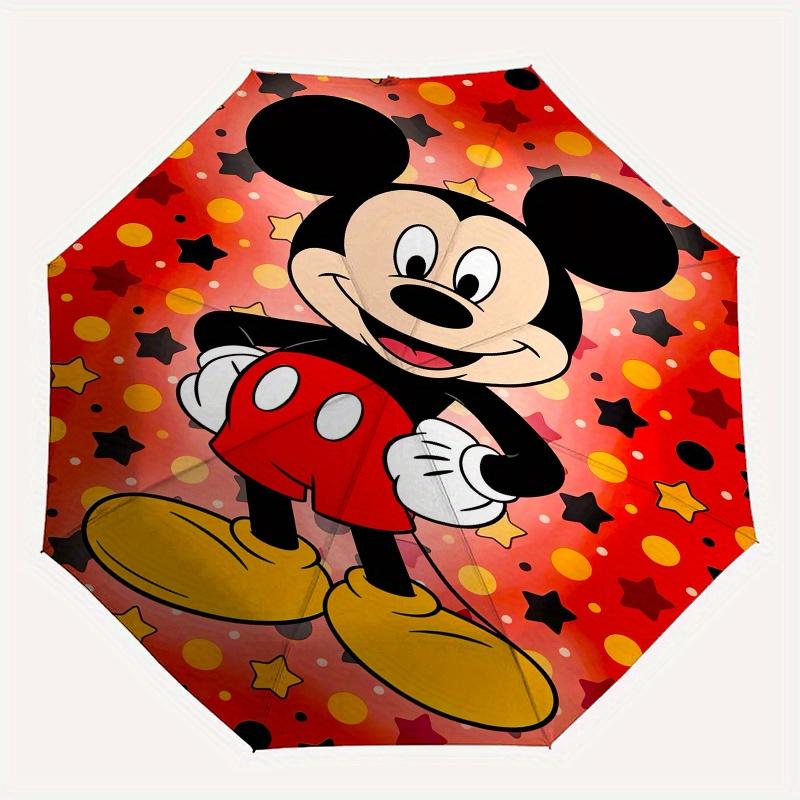 Mickey Mouse,Cartoon Character Themed Automatic Opening and Closing Folding Umbrella, Reinforced 8 Ribs, Compact Travel Design, Fashionable