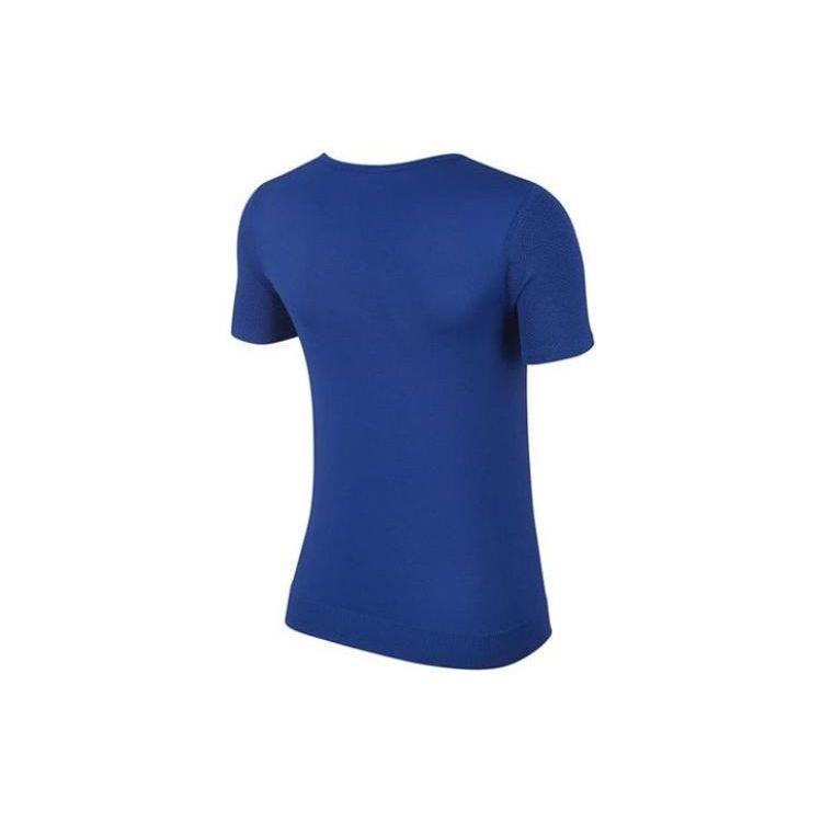 Nike Training Knit Crew Neck Short Sleeve T-Shirt Women Tops Blue BQ9552-438