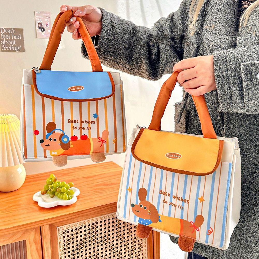 Cute House Lunch Box Bag Portable Food Thermal Handbag Practical Cartoon Lunch Bag  Home/Office