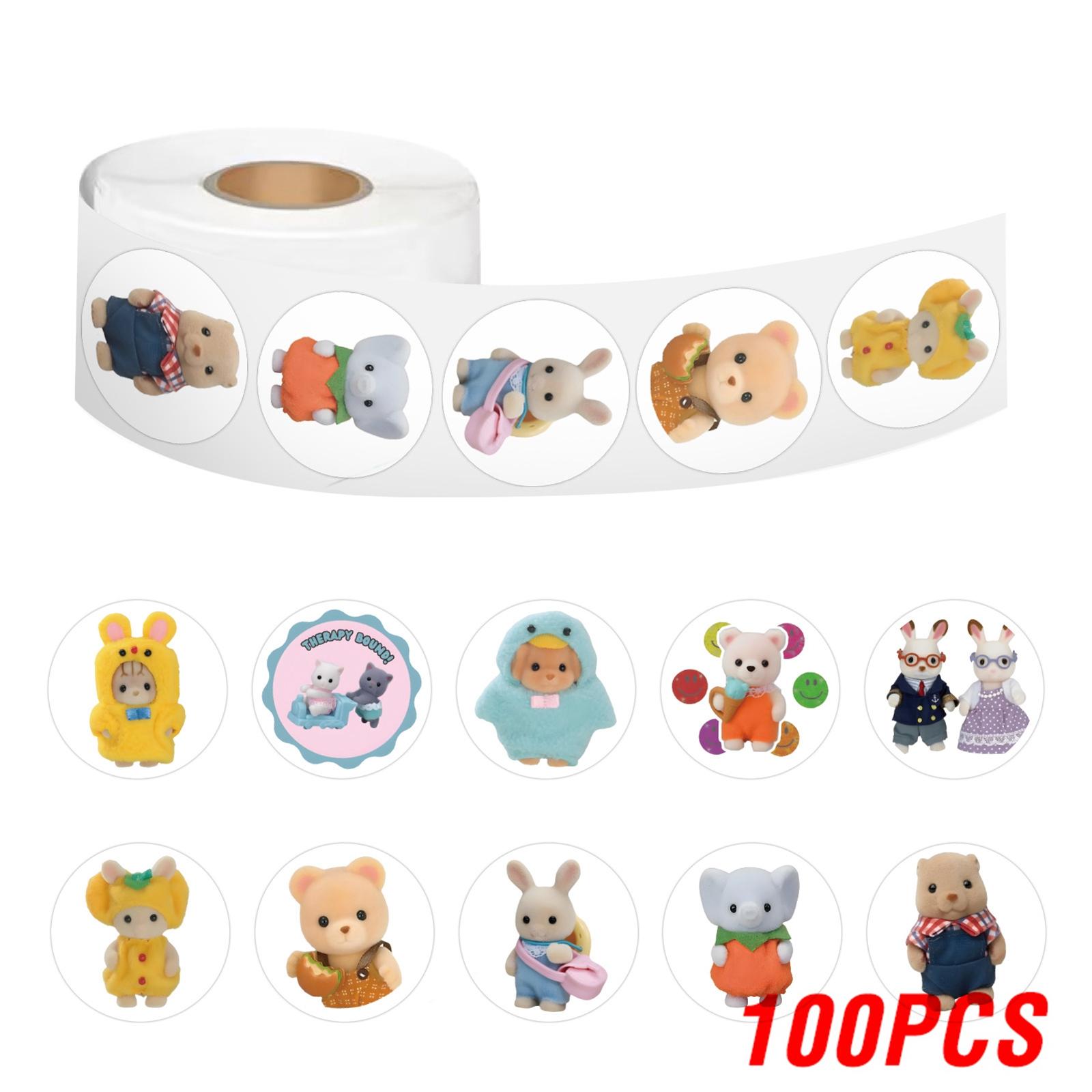 

100-500pcs Cute Cartoon Animal Reward Stickers Funny Stationery Decals for Kids Toy DIY Phone Bottle Notebook Sealing Sticker