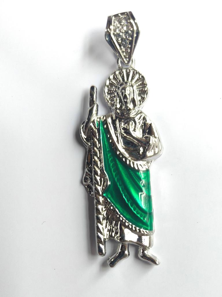 Dripping Religious St. Jude Alloy Pendant Men'S 8Mm Cuban Chain Hip Hop Necklace Personalized Vintage