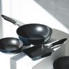 Pearl Metal 28cm Marble-Coated Non-Stick Frying Pan with Rim, Induction Compatible, Forged with Coin-Pressing, Navy Blue, AZ-5617