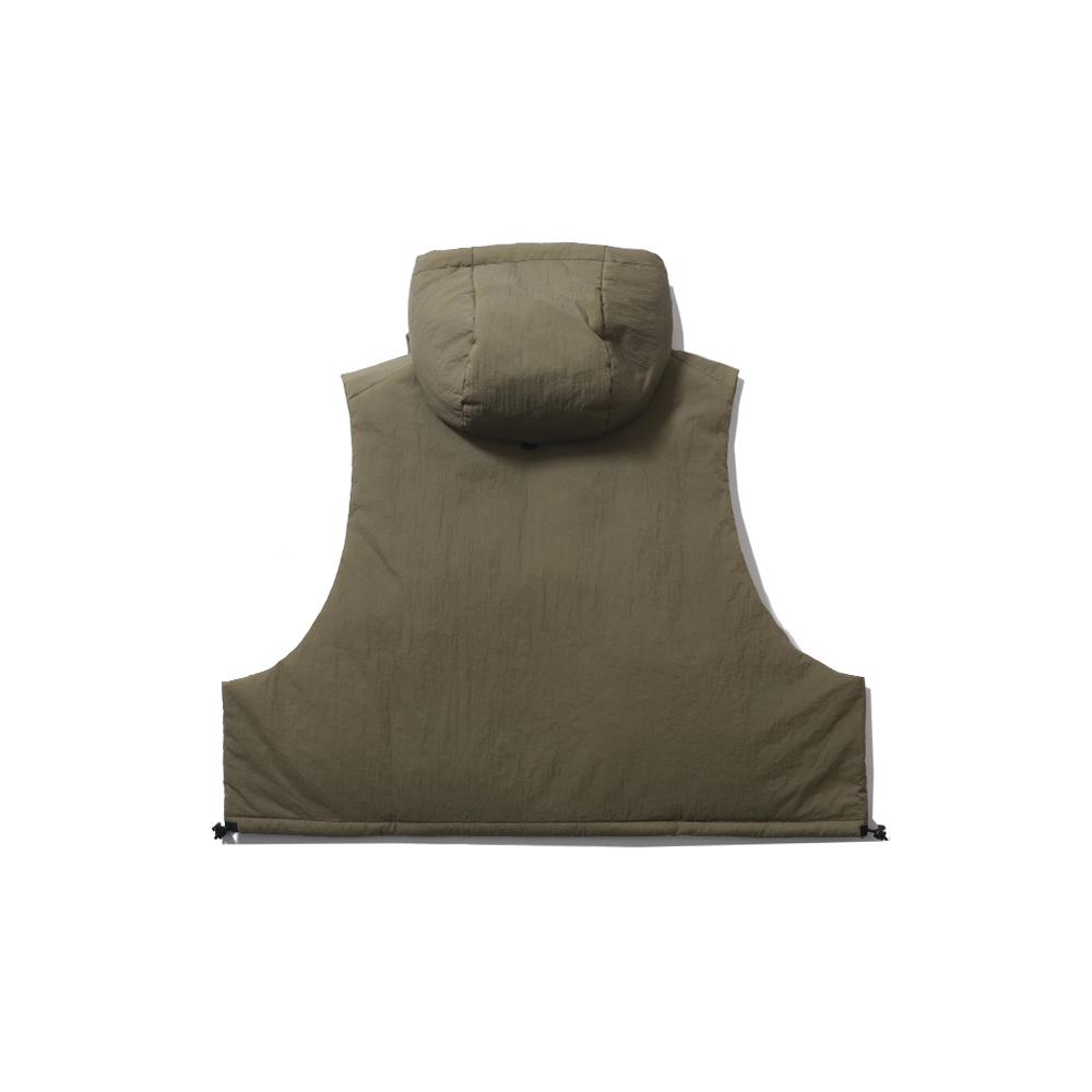 Moif [Aw23]Hooded Crop Vest / Mars