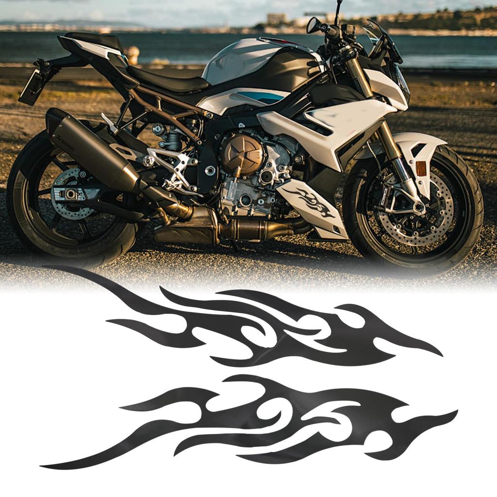 Fizepgo Motorcycle Sticker, Flame Decal - 2 Waterproof Emblem Design for Bumper Truck Golf Cart Mailbox Window Suitcase