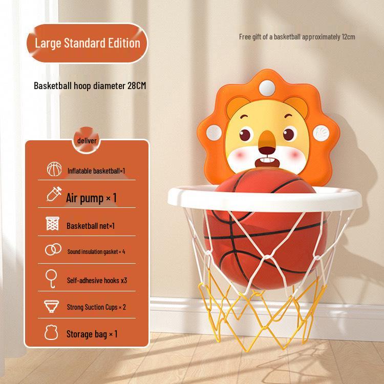 Toddler No-Drill Suction Cup Indoor Basketball Hoop - Silent Scoring Toy