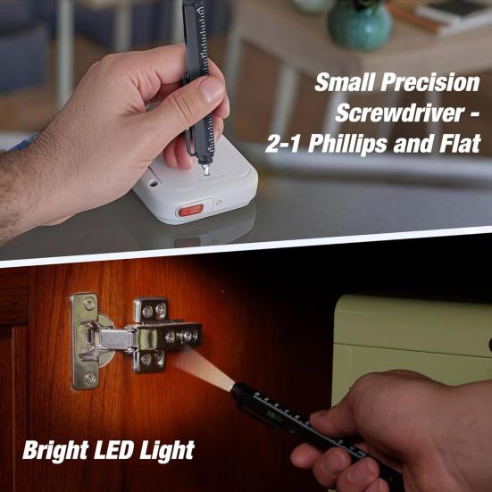 2 Pcs 9-in-1 Multi-Tool Pen Cool Pen Set with LED Light Pliers Screwdrivers Bottle Opener Christmas Birthday Father's Day