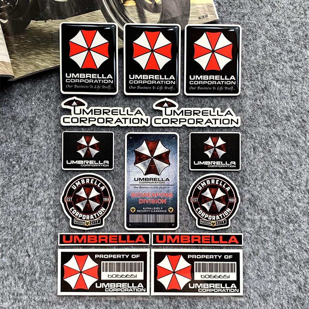 Наклейка на мотоцикл/автомобіль Resident Evil Umbrella: Водонепроникна та міцна наклейка