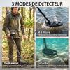 Metal Detector, IP68 Waterproof Coil, LCD, 3 Modes, Shovel