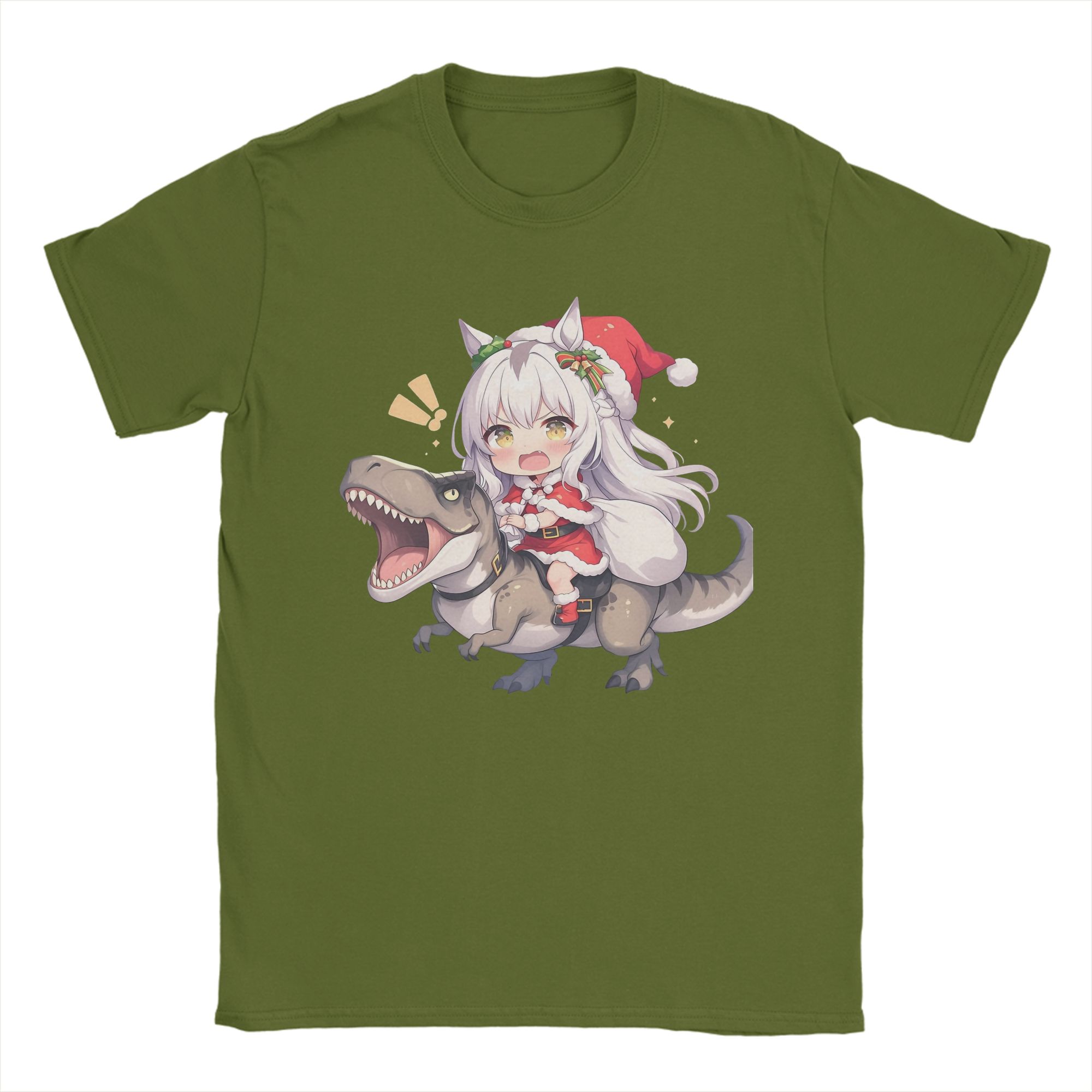 

Men s T-Shirt Biwa Hayahide Christmas Pure Cotton Tees Short Sleeve Uma Musume Pretty Derby Anime T Shirt Crew Neck Clothing 4XL