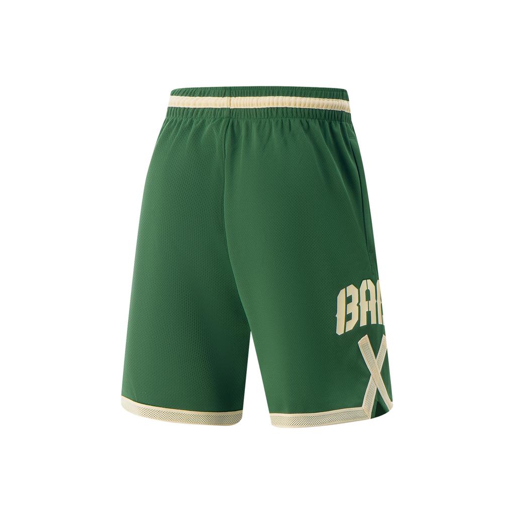 Li-Ning Casual Minimalist Color Block Letter Lace-Up Sports Shorts Men shorts Eden-Green AAPV073-2