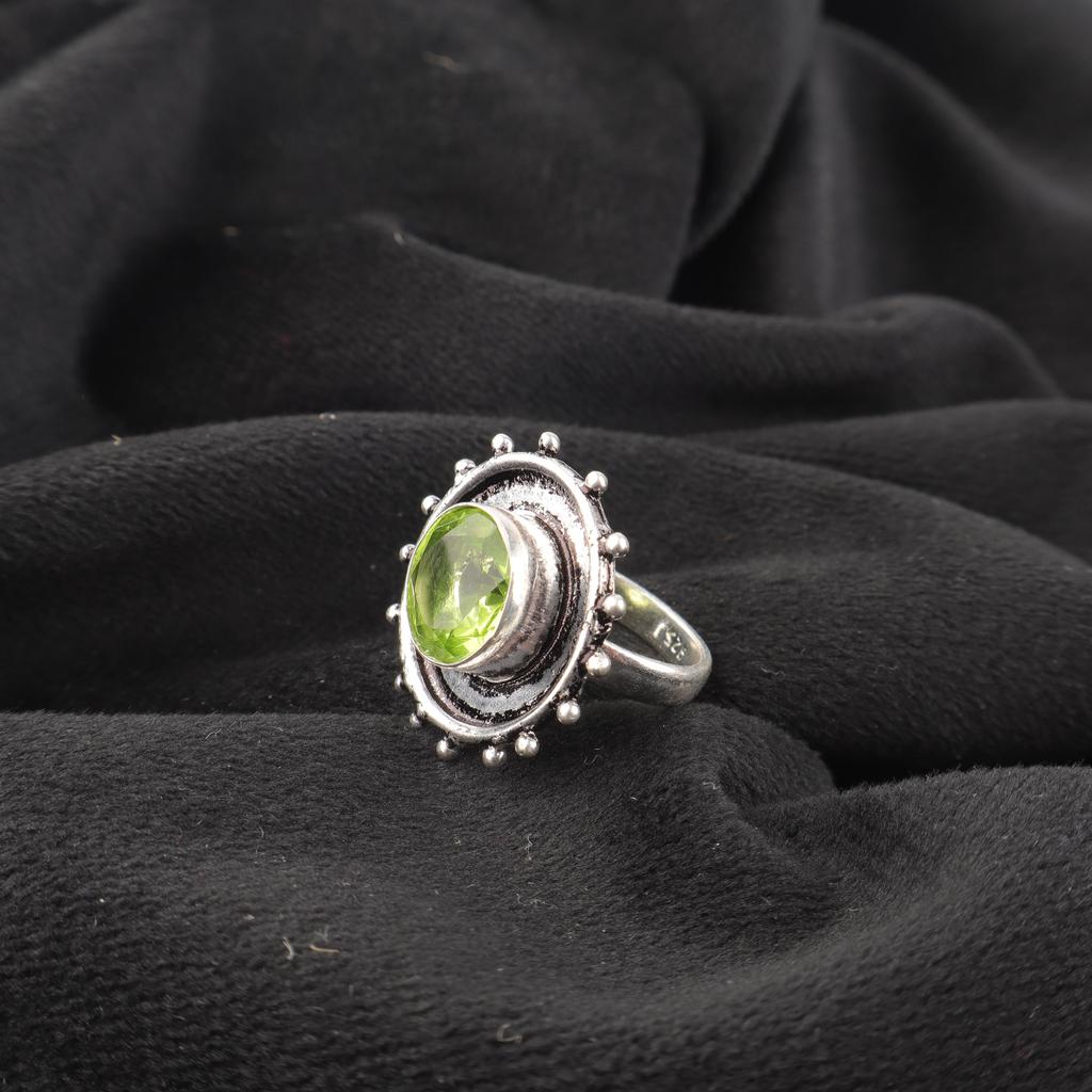 Peridot Gemstone Jewelry, 925 Solid Sterling Silver Ring, Handmade Charming Jewelry, Gorgeous Silver Ring Gift For Women