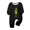 Christmas Print Round Neck Top and Jogger Pants Set Two Piece Casual Holiday Outfit