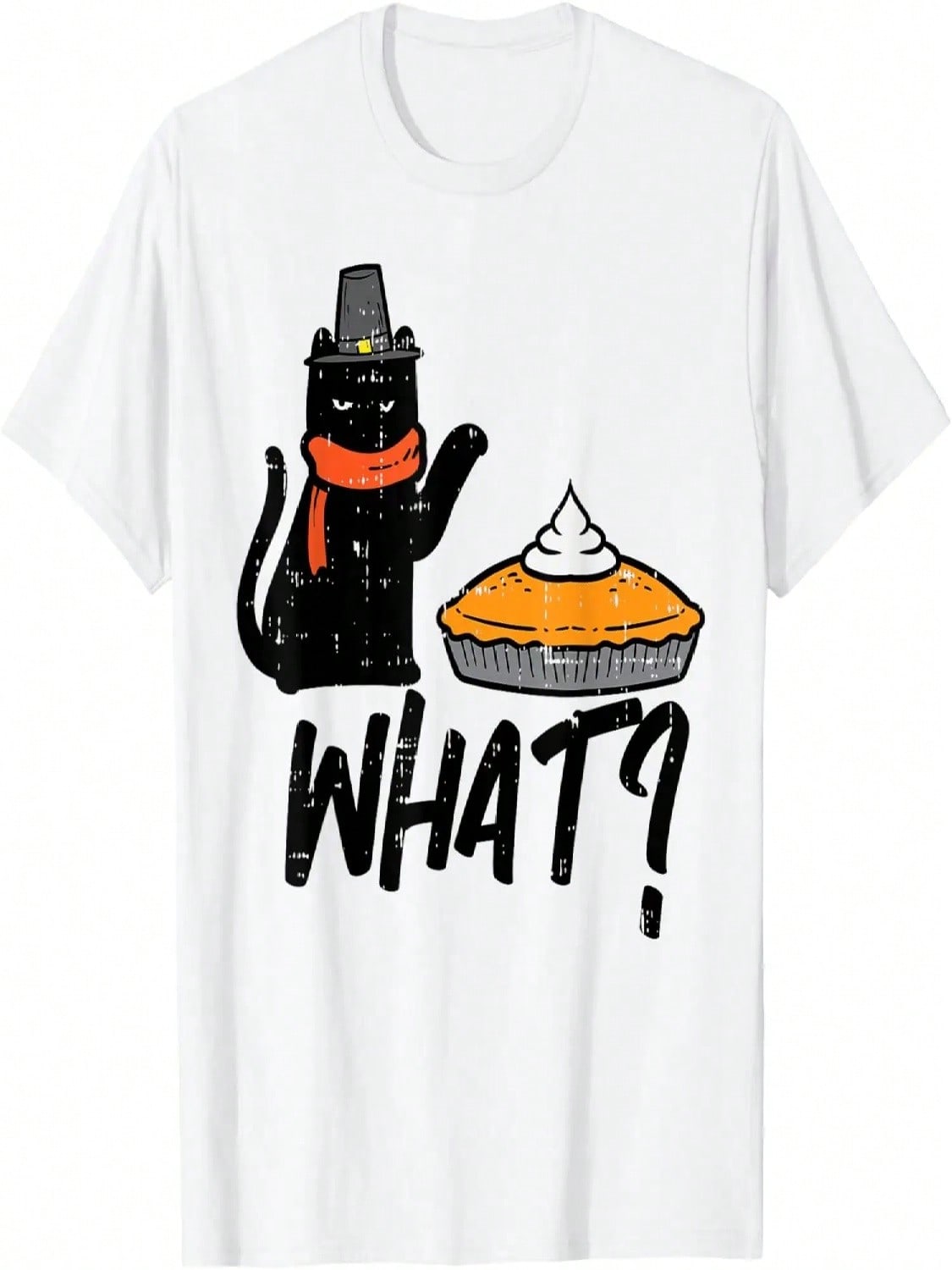 Thanksgiving Cat Pumpki Pie What Funny Fall Women Girls Kids T-Shirt S
