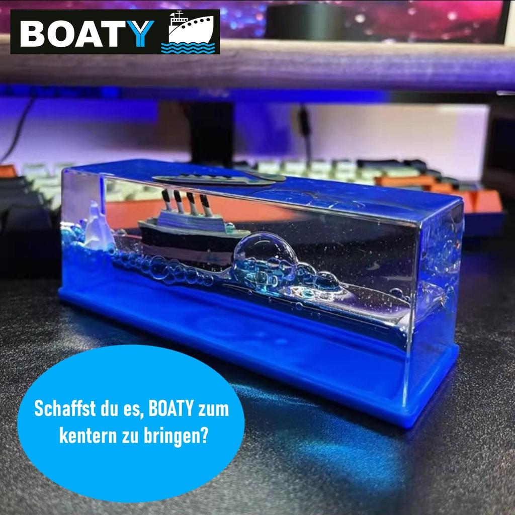 BOATY Nepotopitelná loď Skleněná koule Třesoucí se koule Dekorační loď Dárek Titanic