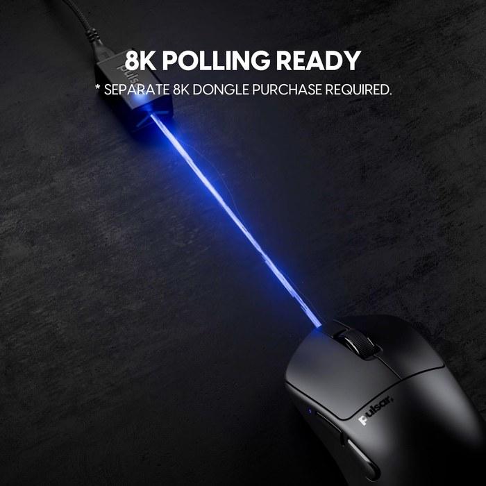 Pulsar Gaming Gears X3 Wireless Gaming Mouse, 55g, 1ms, 32000 DPI, Optical Switch, XS-1 Sensor, Black, Medium