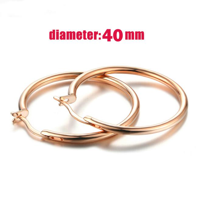 Big Hoop Earrings For Women Minimalist Circle Classic Cartilage Earring Rose Gold Color Hoops Fashion Jewelry Wholesale E780