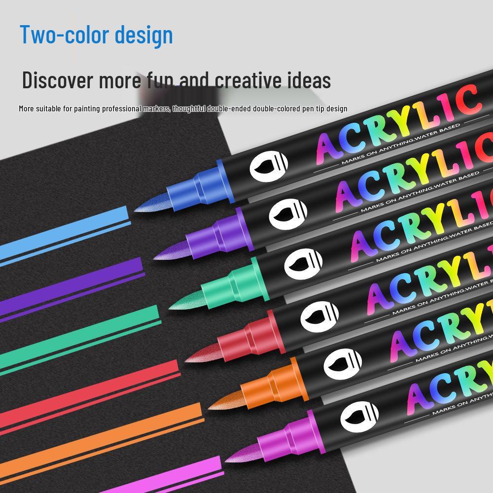 36-Color Dual-Tip Water-Based Acrylic Marker Set for DIY Graffiti