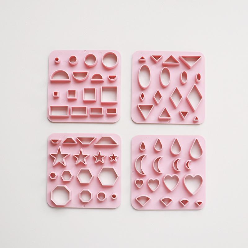 Various Shaped Clay Cutter Molds Geometry Palm Leaf Christmas Tree Polymer Clay Earrings Making Mold for Cookie Pendant Jewelry